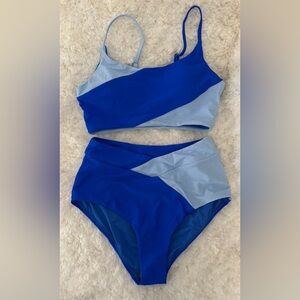 Cupshe Blue and Light Blue Bikini Set
